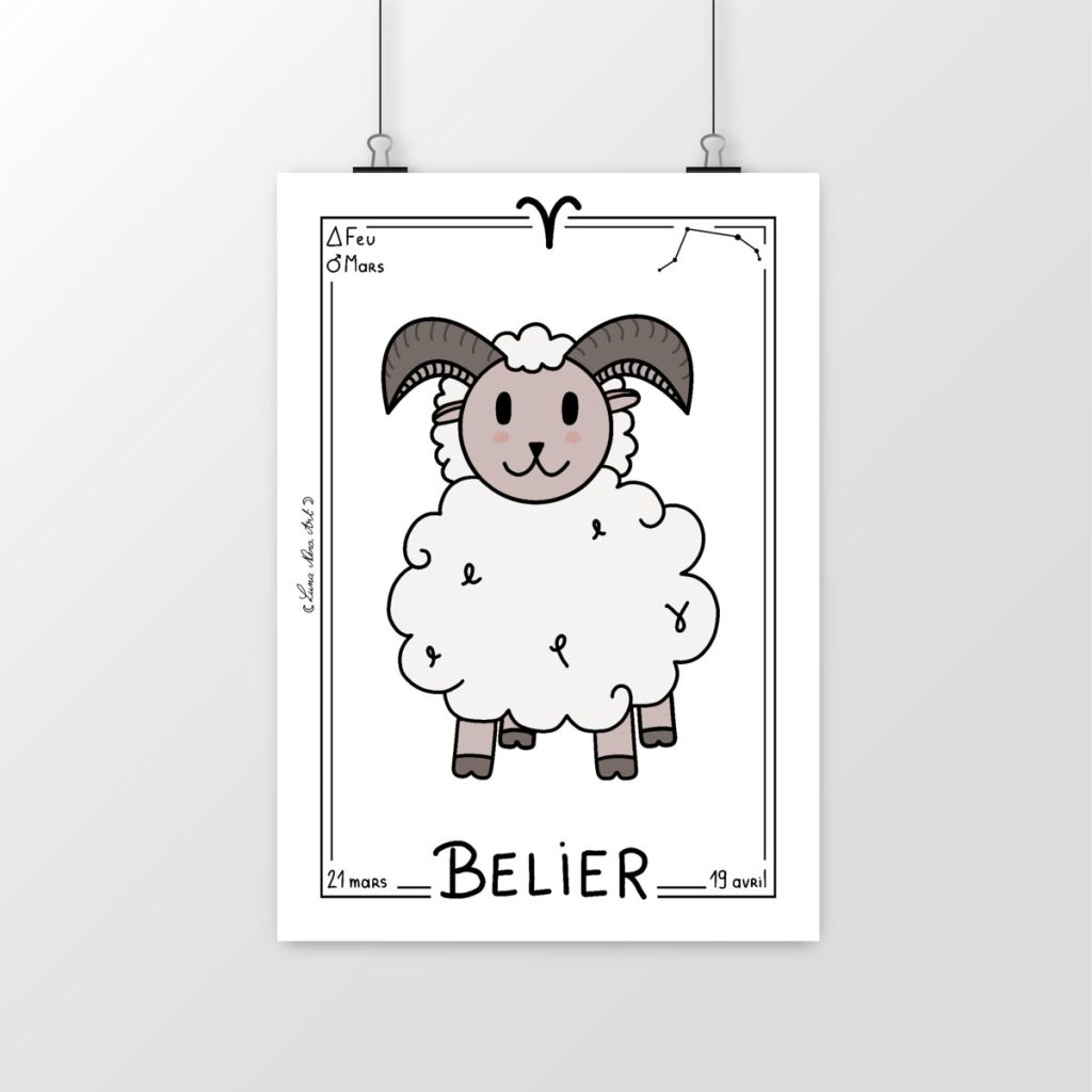 Poster Blanc Belier