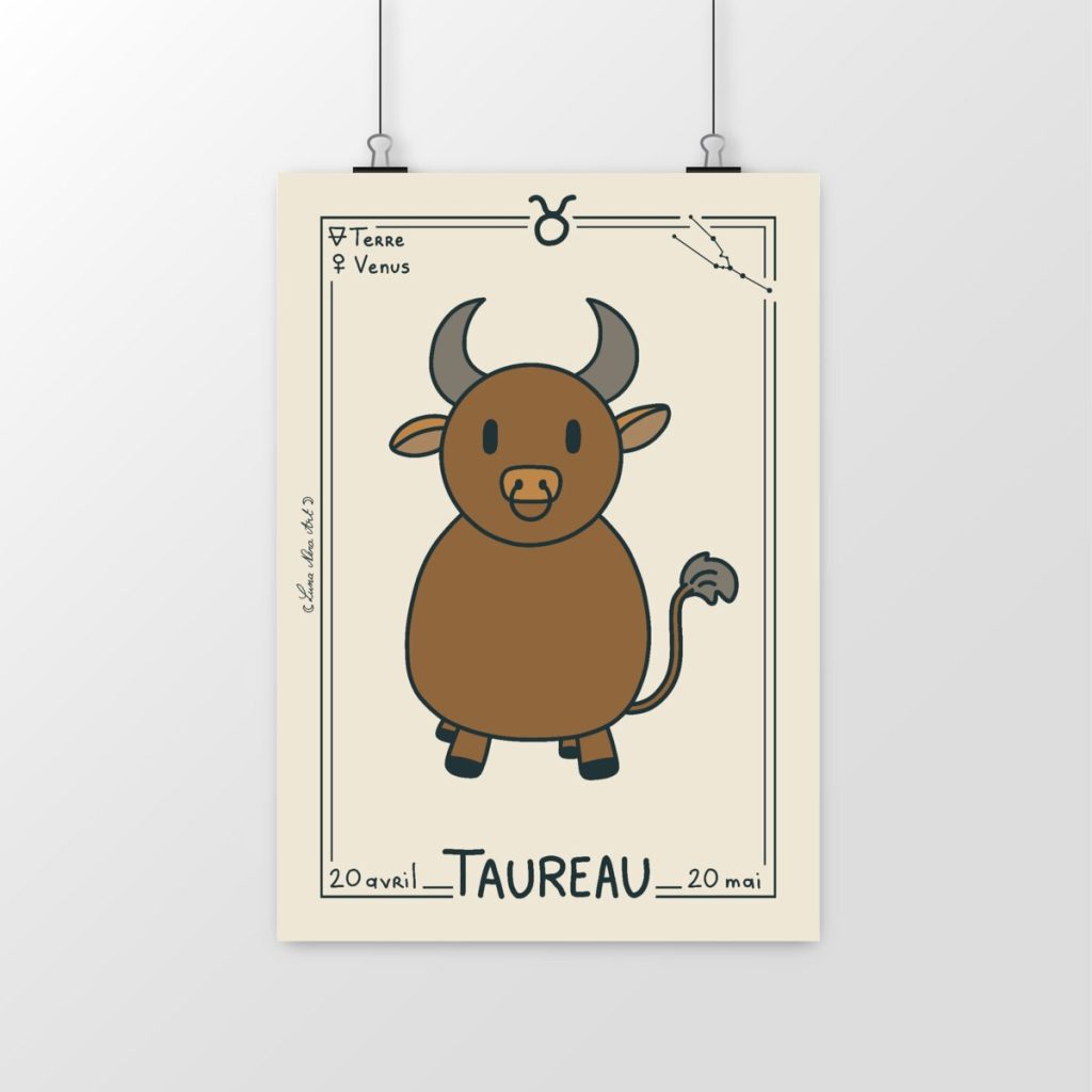 Poster Jaune Taureau