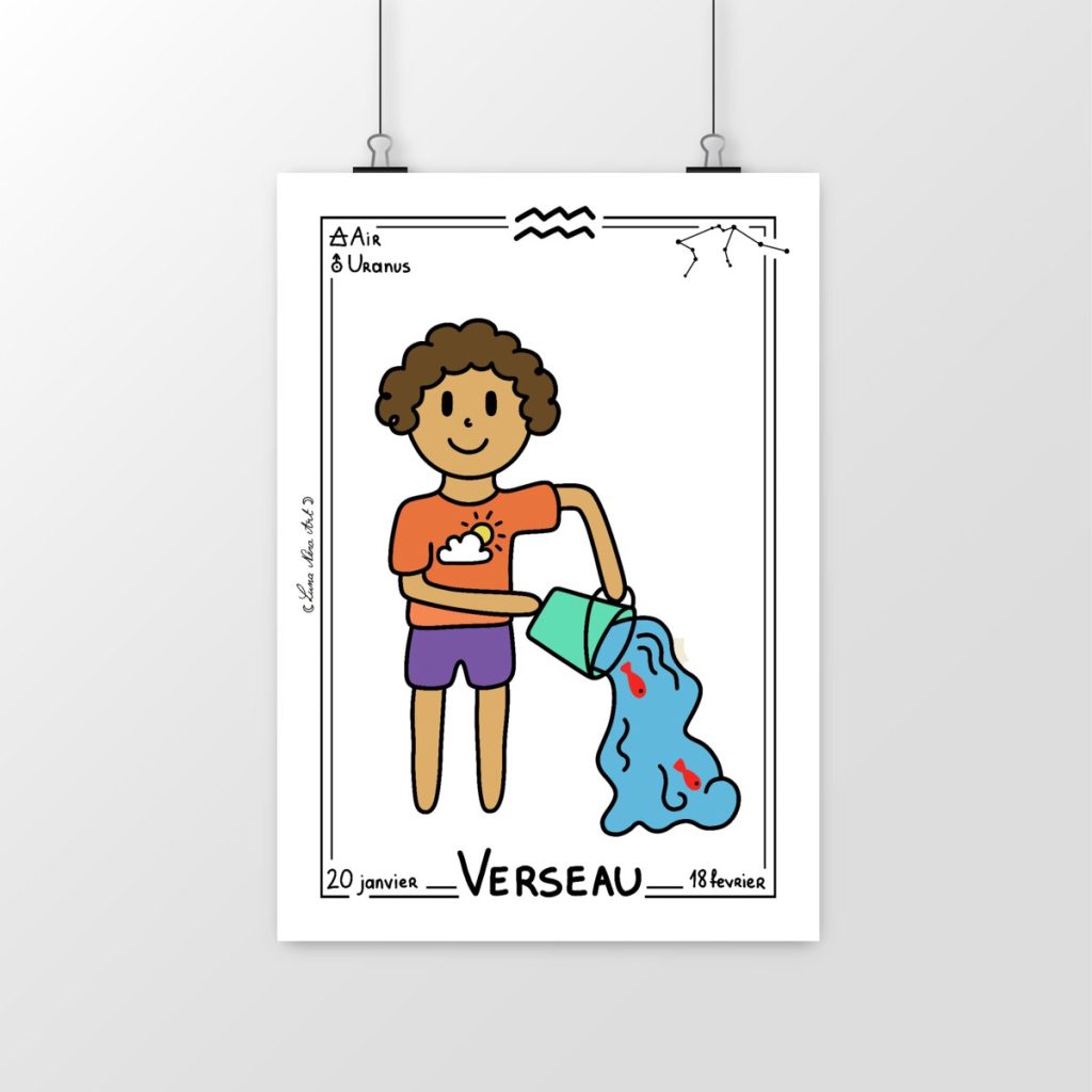 Poster Blanc Verseau
