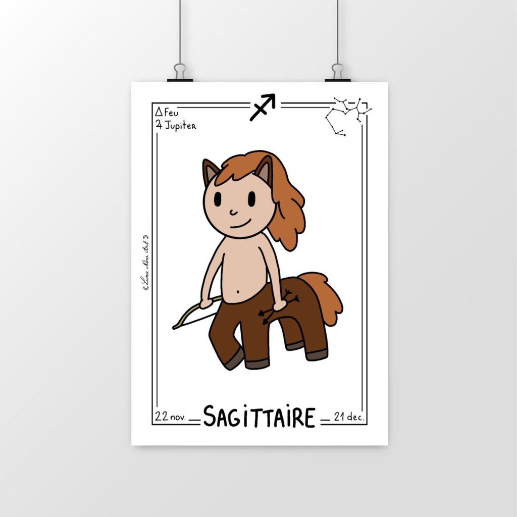Poster Blanc Sagittaire