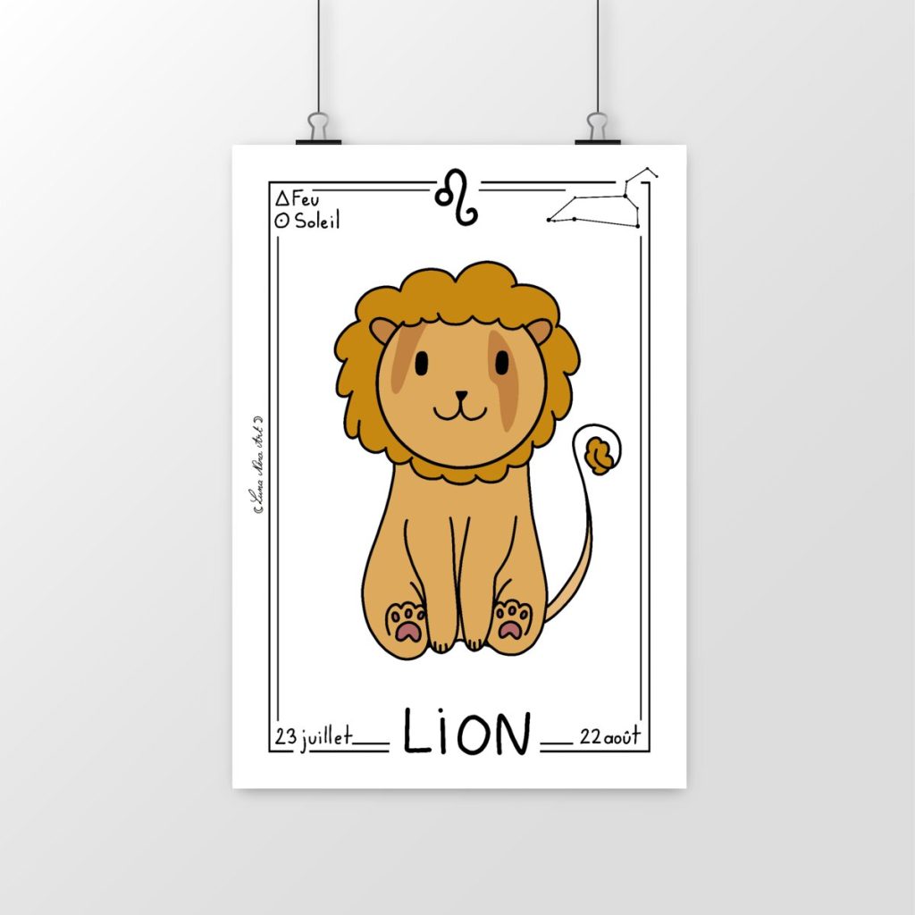 Poster Blanc Lion