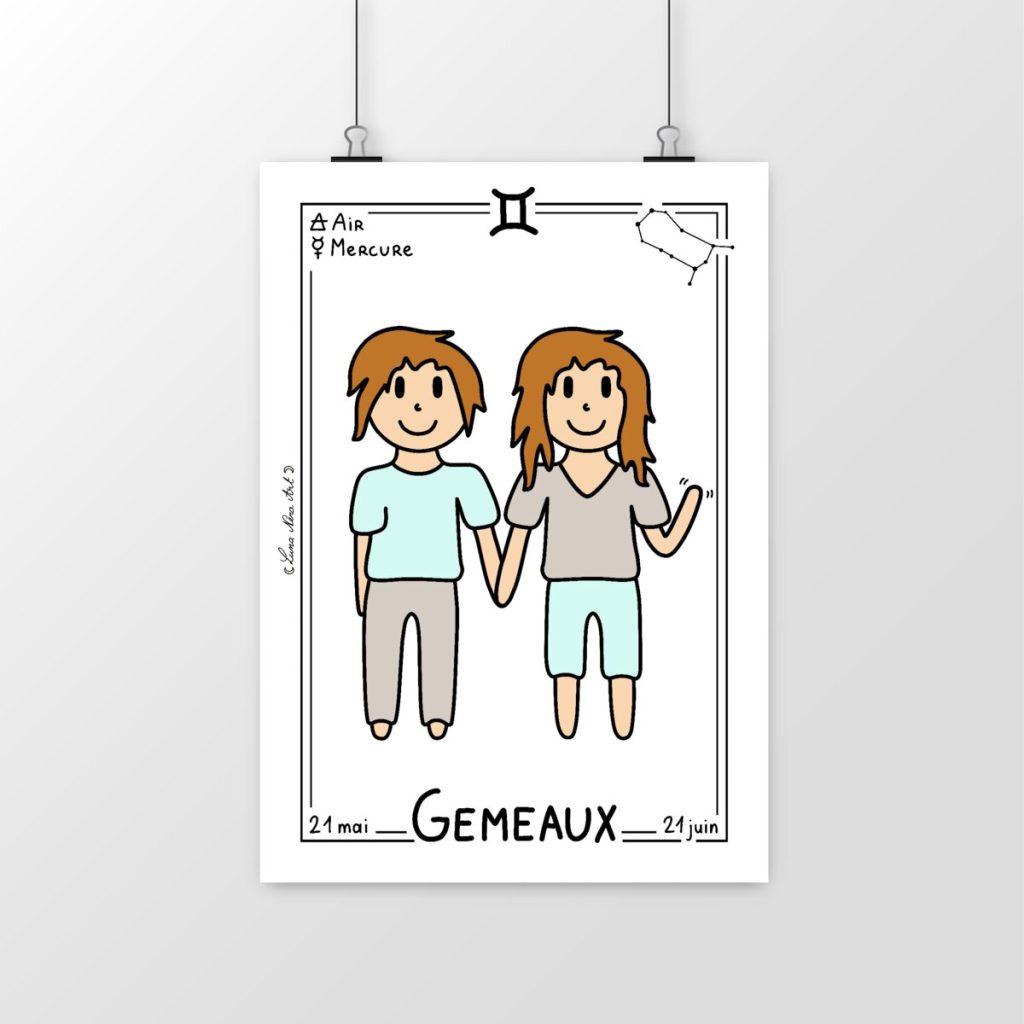 Poster Blanc Gemeaux
