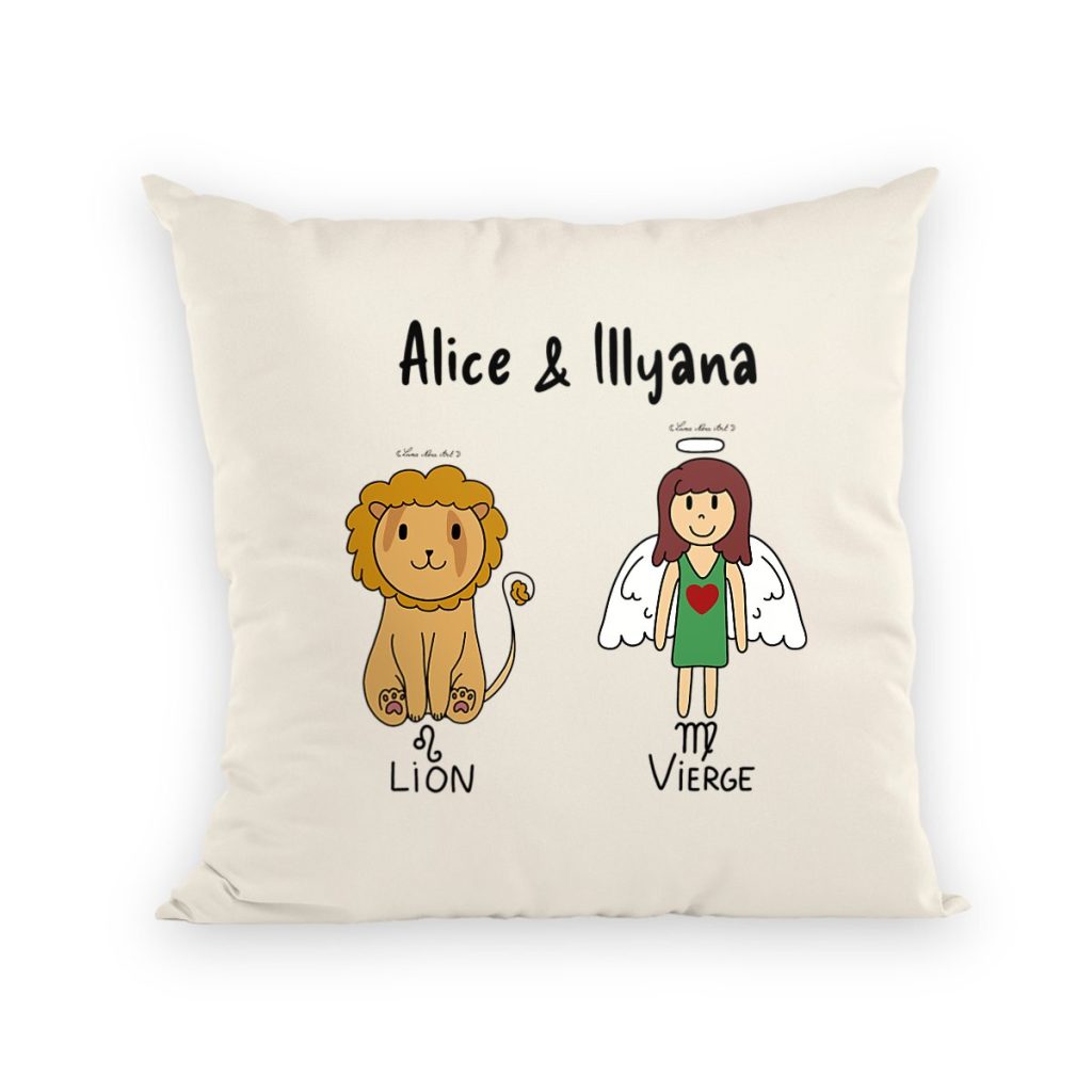 Coussin couple, membres de la famille, enfants