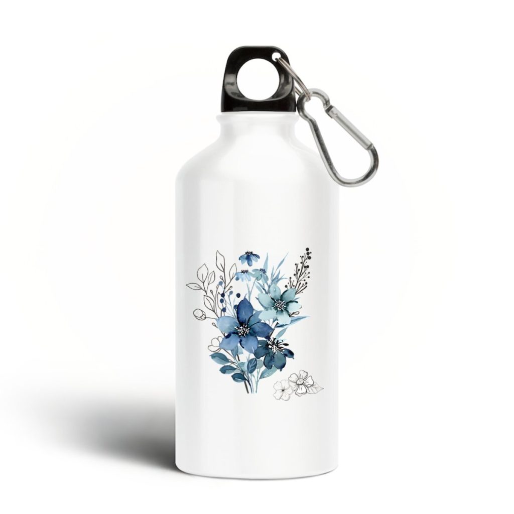 Gourde Fleurs bleues